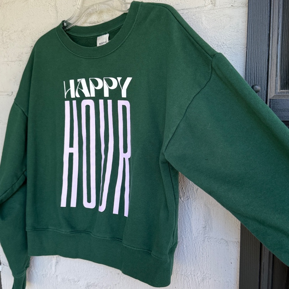 Anthropologie Maeve x Jordan Nickson Happy Hour Graphic Sweatshirt Size Medium - Picture 6 of 12